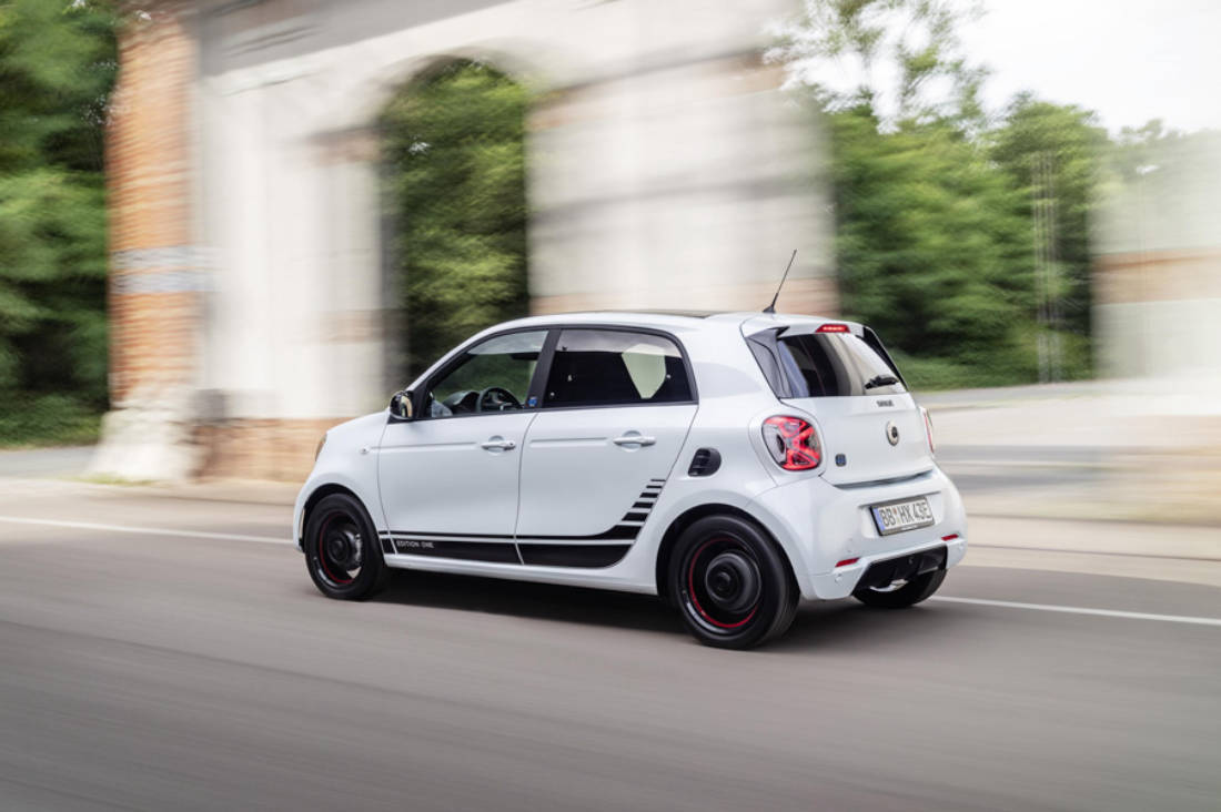  Mit dem Smart ForFour EQ ist eine Reichweite von bis zu 155 km drin.