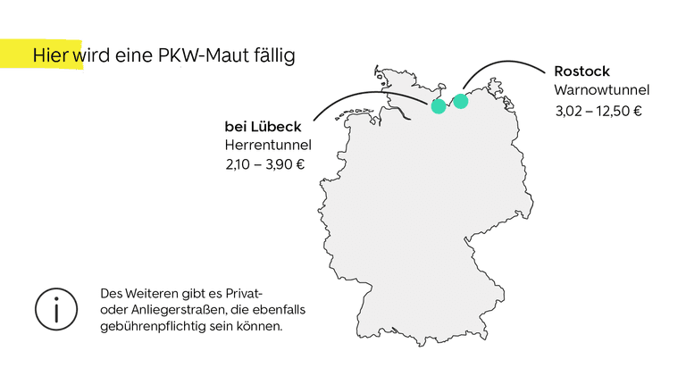 Hier wird in Deutschland derzeit eine Maut fällig