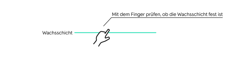 auto wachsen schritt sechs - wachsschicht mit finger pruefen