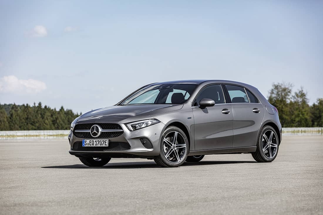  Größere, rein elektrische Reichweiten liefern einige Mercedes-PHEV-Modelle, wie zum Beispiel der Mercedes A 250 e.