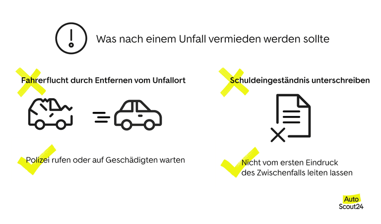 Was nach einem Unfall vermieden werden sollte