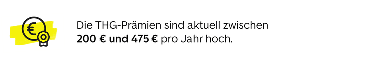 Die THG-Prämien sind zwischen 200 Euro und 475 Euro hoch