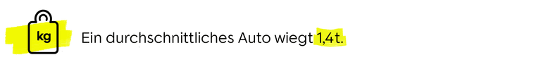 Das durchschnittliche Gewicht eines Autos