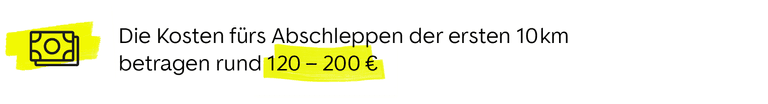 Die Kosten fürs Abschleppen