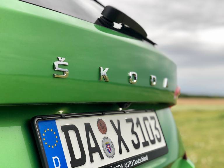 Skoda Kamiq Style Rallye Gruen 2020 Schriftzug