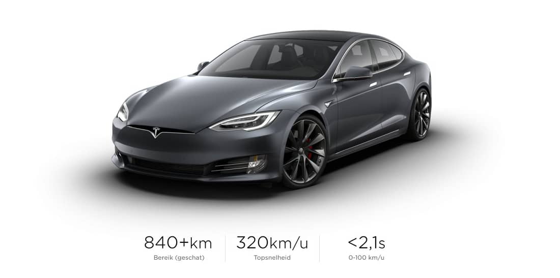 Actieradius Tesla Model S 100d