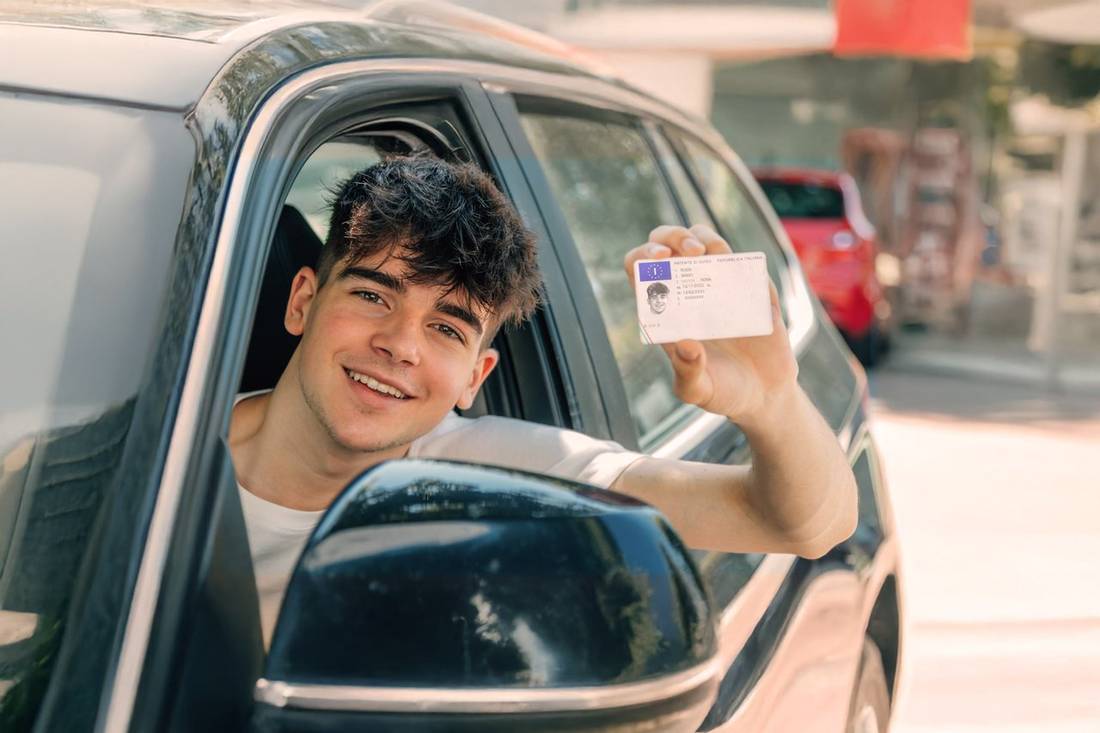 Young man got his driving licence