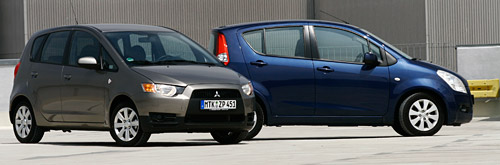 Opel Agila und Mitsubishi Colt im Vergleichstest
