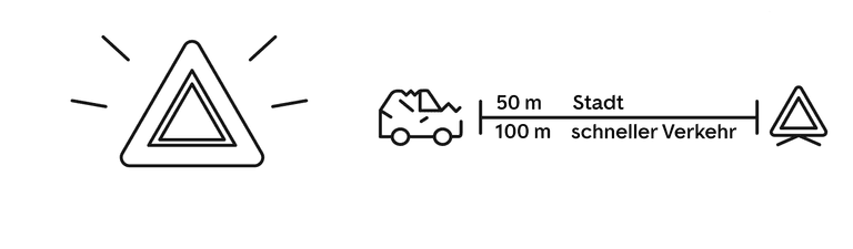 Nach einem Unfall - Sicherung der Unfallstelle